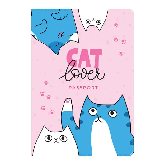 Обложка для паспорта MESHU &quot;Cat Lover&quot;, ПВХ, 2 кармана, фото 1