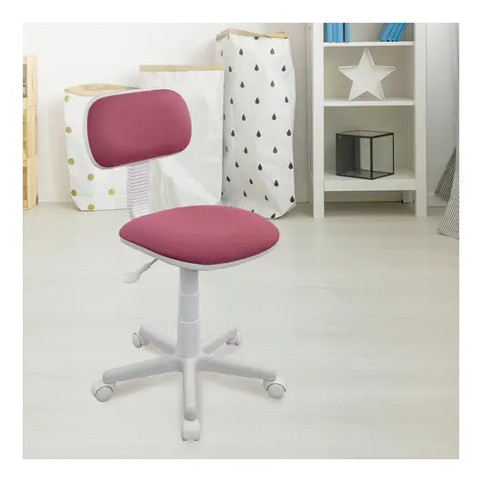 Кресло детское CH-W201NX, без подлокотников, пластик белый, розовое, 477005, фото 6