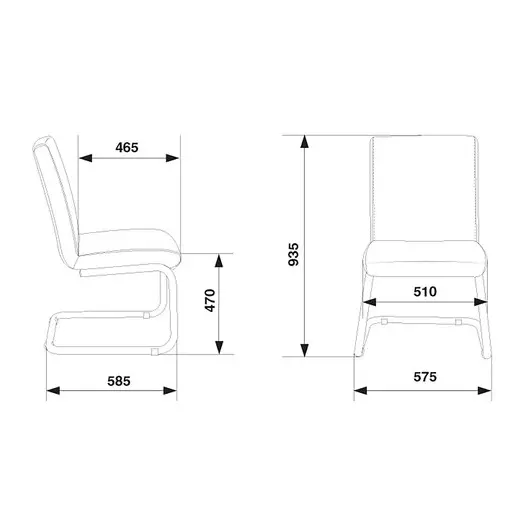 Кресло для приемных и переговорных CH-250-V, хром, экокожа, черное, 1098331, фото 2
