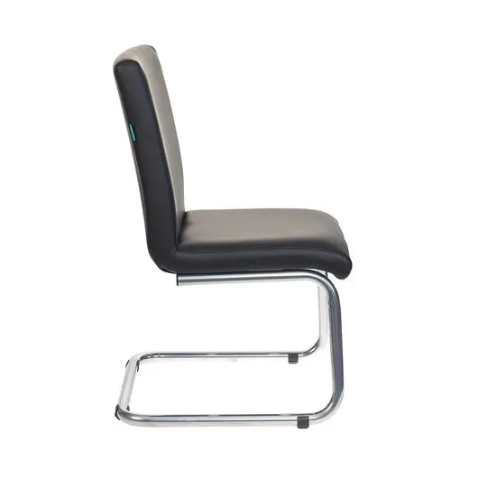Кресло для приемных и переговорных CH-250-V, хром, экокожа, черное, 1098331, фото 4