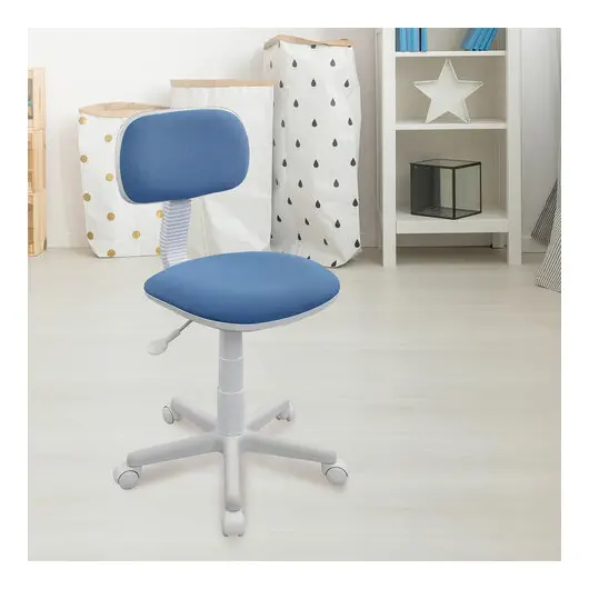 Кресло детское CH-W201NX, без подлокотников, пластик белый, голубое, 477004, фото 6