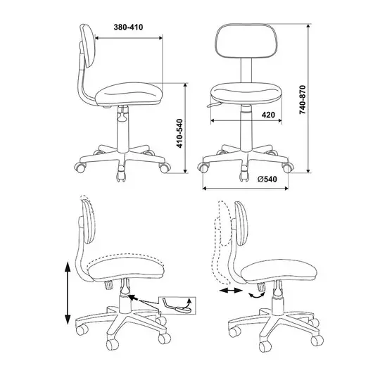 Кресло детское CH-W201NX, без подлокотников, пластик белый, серое, 477006, фото 2