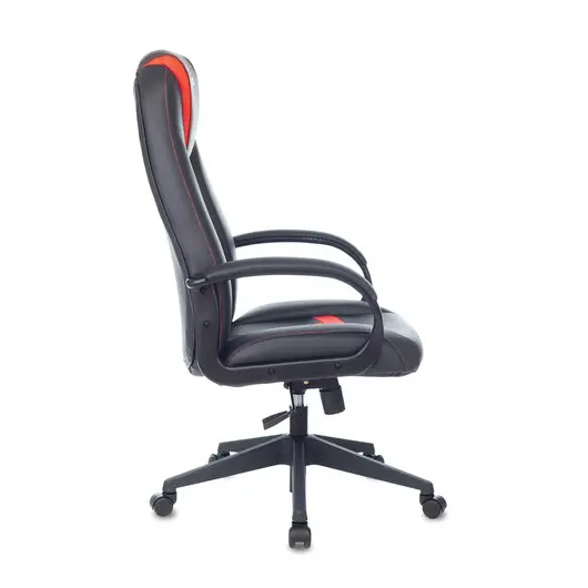 Кресло компьютерное ZOMBIE 8, 2 подушки, экокожа, черное/красное, 1583068, фото 4