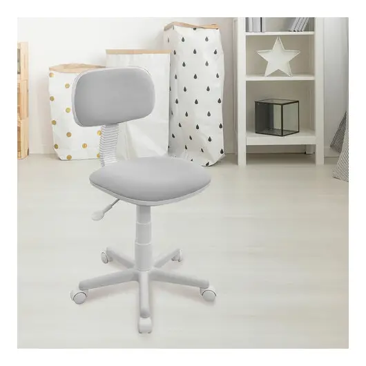 Кресло детское CH-W201NX, без подлокотников, пластик белый, серое, 477006, фото 6