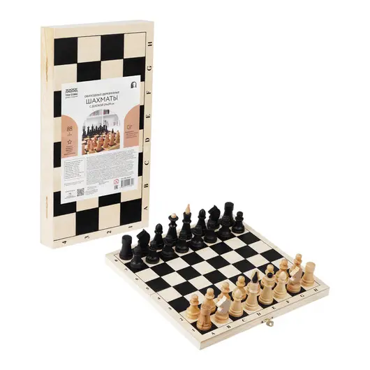 Шахматы ТРИ СОВЫ обиходные, деревянные с деревянной доской 29*29см, фото 1