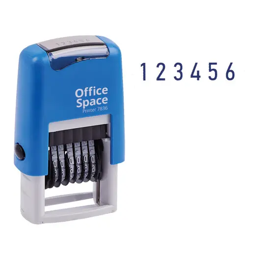 Нумератор мини автомат OfficeSpace, 3мм, 6 разрядов, пластик, фото 1
