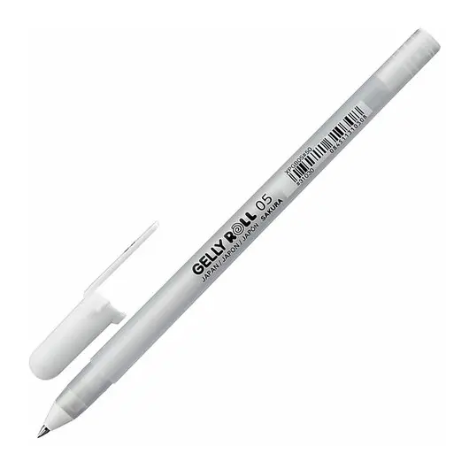 Ручка гелевая БЕЛАЯ, SAKURA (Япония) &quot;Gelly Roll&quot;, узел 0,5мм, линия 0,3мм, XPGB05#50 , фото 1