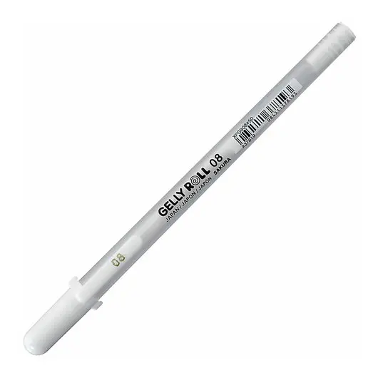 Ручка гелевая БЕЛАЯ, SAKURA (Япония) &quot;Gelly Roll&quot;, узел 0,8мм, линия 0,4мм, XPGB#50 , фото 2