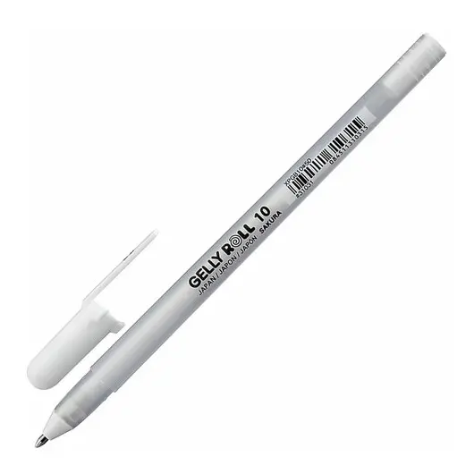 Ручка гелевая БЕЛАЯ, SAKURA (Япония) &quot;Gelly Roll&quot;, узел 1мм, линия 0,5мм, XPGB10#50, фото 1