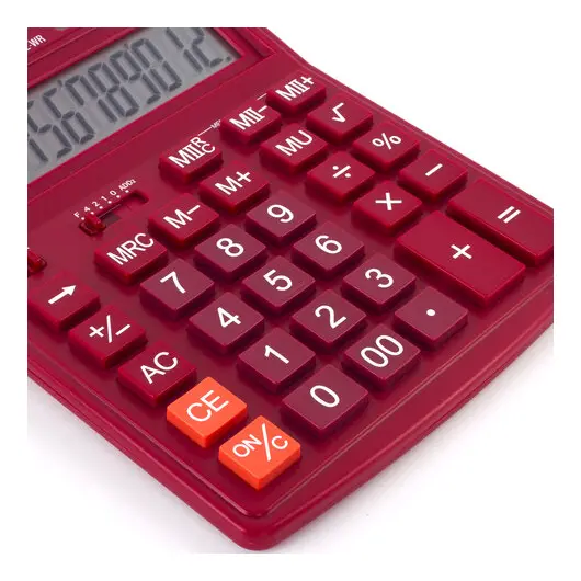 Калькулятор настольный STAFF STF-444-12-WR (199x153 мм), 12 разрядов, двойное питание, БОРДОВЫЙ, 250465, фото 7