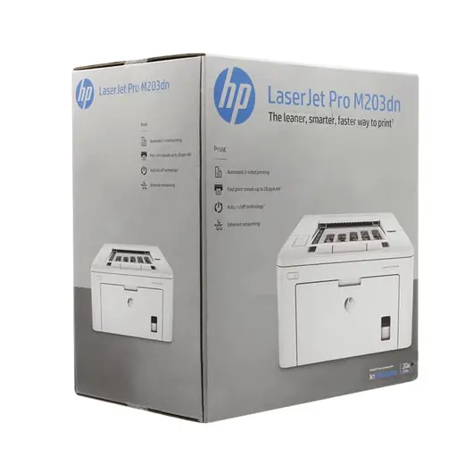 Принтер лазерный HP LaserJet Pro M203dn, А4, 28 стр./мин., 30000 стр./мес., ДУПЛЕКС, сетевая карта, G3Q46A, фото 2
