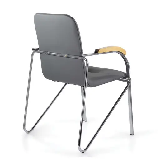 Кресло для приемных и переговорных BRABIX &quot;Samba CF-103&quot;, хром, бук (D-1), к/з серый, собрано, 532758, фото 5