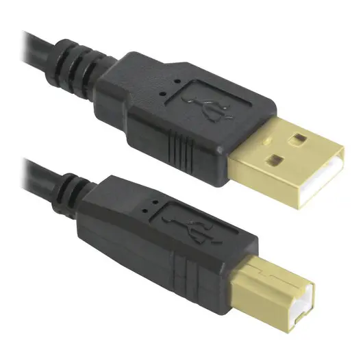 Кабель USB 2.0 AM-BM, 3 м, DEFENDER, 2 фильтра, для подключения принтеров, МФУ и периферии, 87431, фото 1