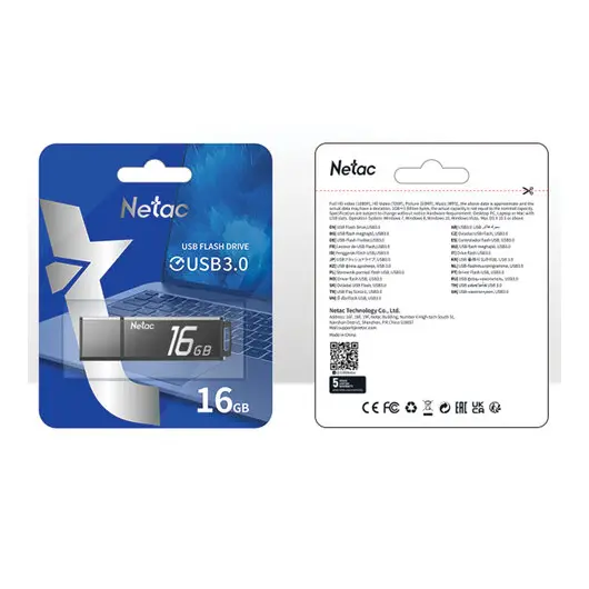 Флеш-диск 16GB NETAC U351, USB 3.0, черный, NT03U351N-016G-30BK, фото 3