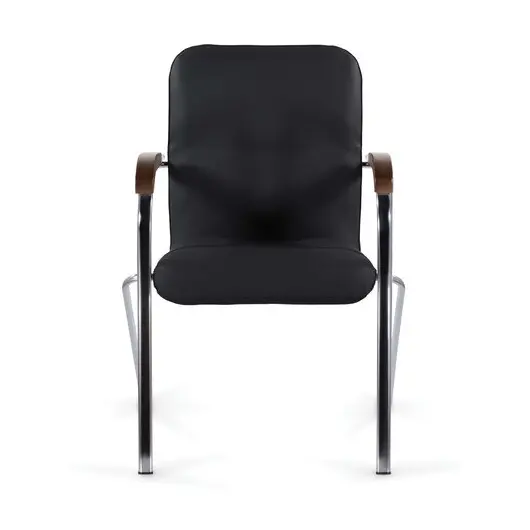 Кресло для приемных и переговорных BRABIX &quot;Samba CF-103&quot;, хром, орех (D-8), к/з черный, собрано, 532756, фото 3