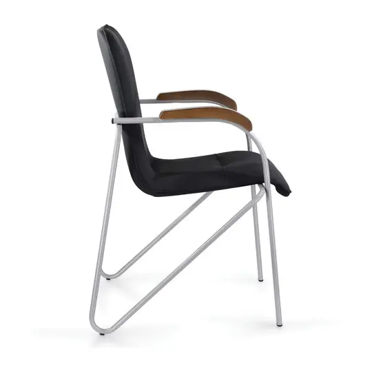 Кресло для приемных и переговорных BRABIX &quot;Samba CF-104&quot;, серый, орех (D-8), к/з черный, собрано, 532759, фото 4