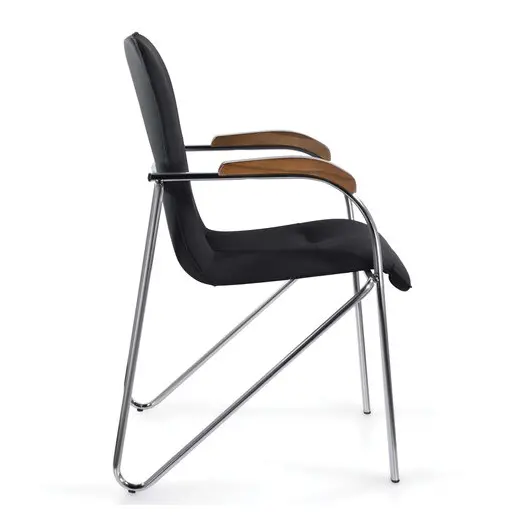 Кресло для приемных и переговорных BRABIX &quot;Samba CF-103&quot;, хром, орех (D-8), к/з черный, собрано, 532756, фото 4