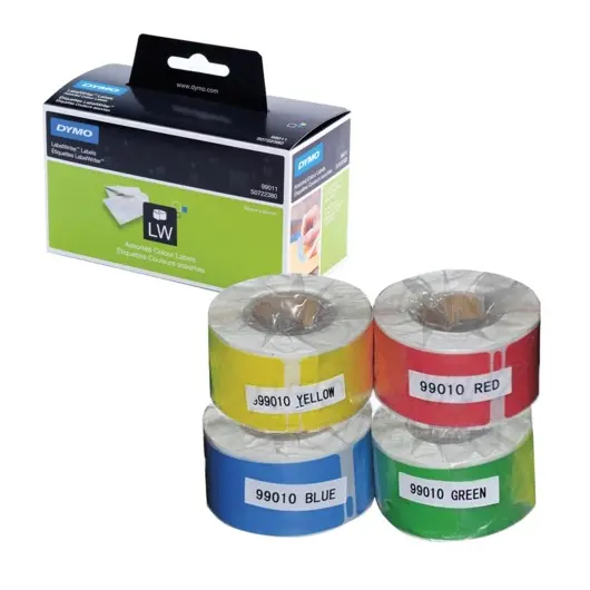 Картридж для принтеров этикеток DYMO Label Writer, этикетка 28х89 мм, в рулоне, 130 шт./рулоне, комплект 4 рулона, ассорти, S0722380, фото 1