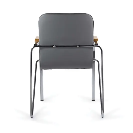 Кресло для приемных и переговорных BRABIX &quot;Samba CF-103&quot;, хром, бук (D-1), к/з серый, собрано, 532758, фото 6