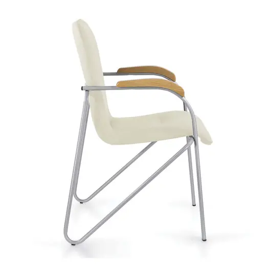 Кресло для приемных и переговорных BRABIX &quot;Samba CF-104&quot;, серый, бук (D-1), к/з бежевый, собрано, 532760, фото 4