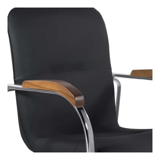 Кресло для приемных и переговорных BRABIX &quot;Samba CF-103&quot;, хром, орех (D-8), к/з черный, собрано, 532756, фото 7