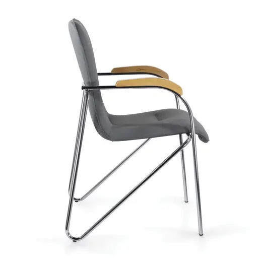 Кресло для приемных и переговорных BRABIX &quot;Samba CF-103&quot;, хром, бук (D-1), к/з серый, собрано, 532758, фото 4