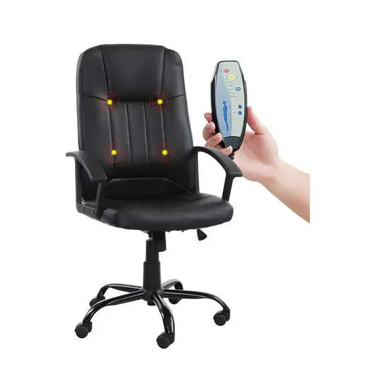 Кресло офисное BRABIX &quot;Device MS-002&quot;, 4 массажных модуля, экокожа, черное, 532520, фото 1