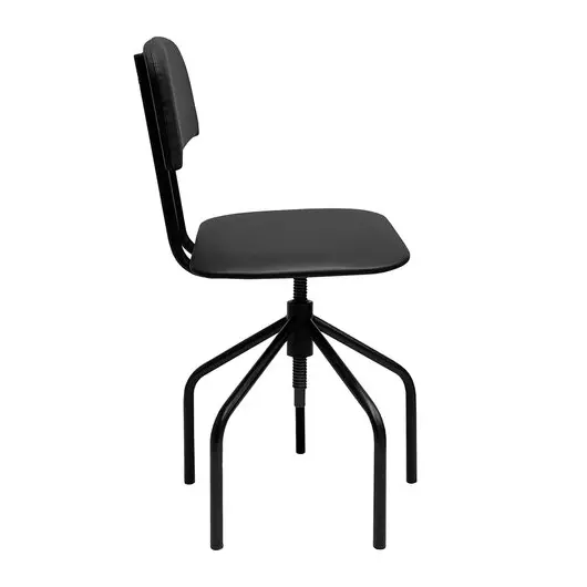 Кресло кассира, ресепшн РС66, на винте, без подлокотников, кожзам, черное, фото 3