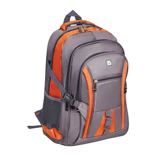 Рюкзак BRAUBERG &quot;SpeedWay 2&quot;, 25 л, размер 46х32х19 см, ткань, серо-оранжевый, 224448, фото 11