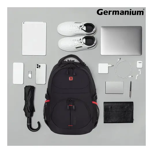 Рюкзак GERMANIUM &quot;S-06&quot; универсальный, уплотненная спинка, облегченный, черный, 46х32х15 см, 226953, фото 13