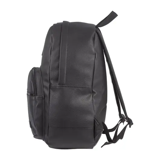 Рюкзак BRAUBERG молодежный, с отделением для ноутбука, &quot;Урбан&quot;, искусственная кожа, черный, 42х30х15 см, 227084, фото 8