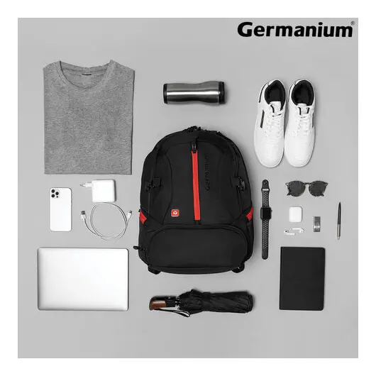 Рюкзак GERMANIUM &quot;S-03&quot; универсальный, с отделением для ноутбука, увеличенный объем, черный, 46х32х26 см, 226949, фото 3