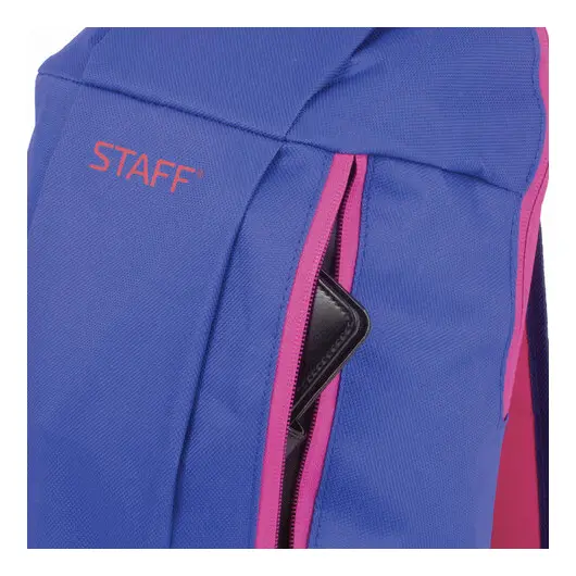 Рюкзак STAFF &quot;AIR&quot; компактный, синий с розовыми деталями, 40х23х16 см, 226374, фото 8
