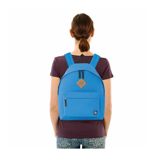 Рюкзак BRAUBERG, универсальный, сити-формат, один тон, голубой, 20 литров, 41х32х14 см, 225374, фото 10