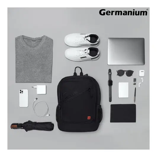 Рюкзак GERMANIUM &quot;S-09&quot; универсальный, с отделением для ноутбука, уплотненная спинка, черный, 44х30х14 см, 226956, фото 3