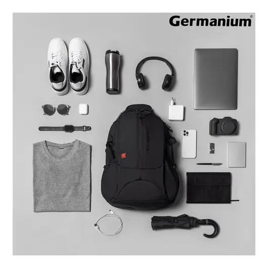Рюкзак GERMANIUM &quot;S-02&quot; универсальный, с отделением для ноутбука, усиленная ручка, черный, 47х31х16 см, 226948, фото 3