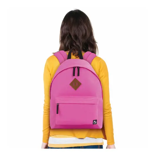 Рюкзак BRAUBERG, универсальный, сити-формат, один тон, розовый, 20 литров, 41х32х14 см, 228843, фото 10