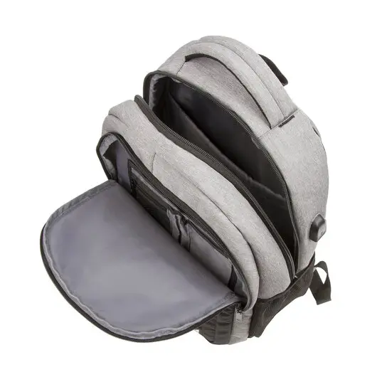 Рюкзак BRAUBERG URBAN универсальный, с отделением для ноутбука, USB-порт, Detroit, серый, 46х30х16 см, 229894, фото 14