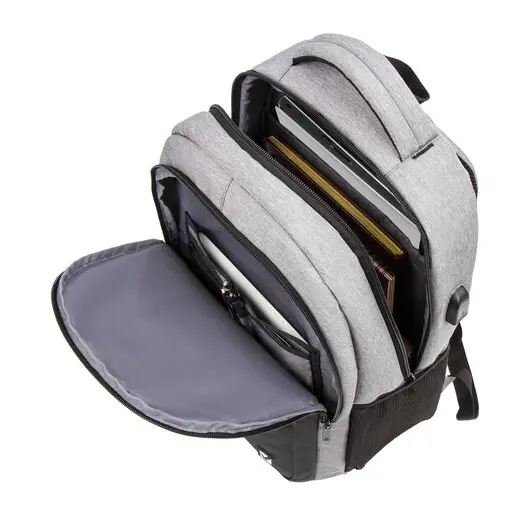 Рюкзак BRAUBERG URBAN универсальный, с отделением для ноутбука, USB-порт, Detroit, серый, 46х30х16 см, 229894, фото 15