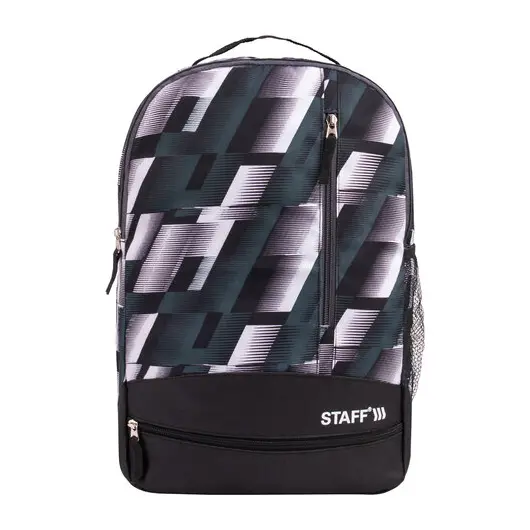 Рюкзак STAFF STRIKE универсальный, 3 кармана, черно-серый, 45х27х12 см, 270784, фото 3