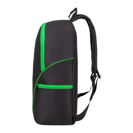 Рюкзак STAFF TRIP универсальный, 2 кармана, черный с салатовыми деталями, 40x27x15,5 см, 270788, фото 4