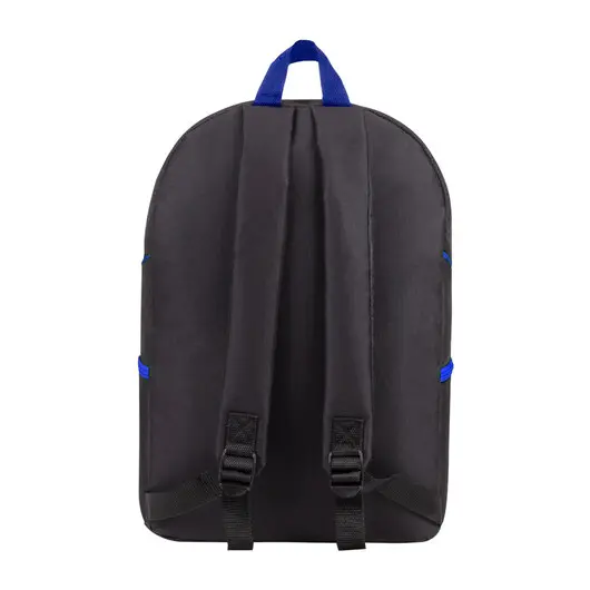 Рюкзак STAFF TRIP универсальный, 2 кармана, черный с синими деталями, 40x27x15,5 см, 270786, фото 6
