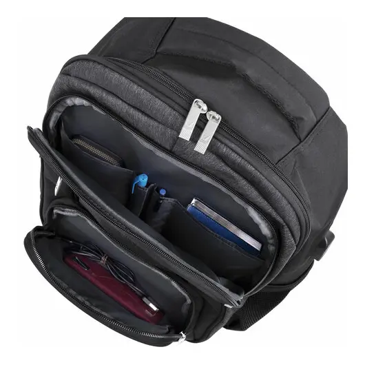 Рюкзак BRAUBERG URBAN универсальный, с отделением для ноутбука, серый/черный, 46х30х18 см, 270751, фото 16