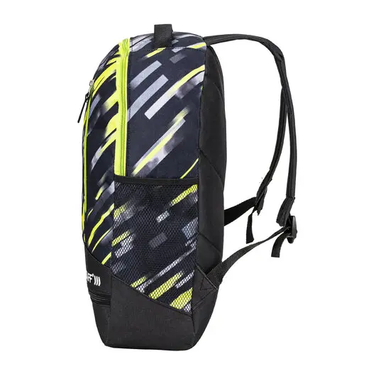 Рюкзак STAFF STRIKE универсальный, 3 кармана, черно-салатовый, 45х27х12 см, 270783, фото 9