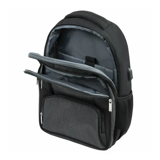 Рюкзак BRAUBERG URBAN универсальный, с отделением для ноутбука, серый/черный, 46х30х18 см, 270751, фото 13