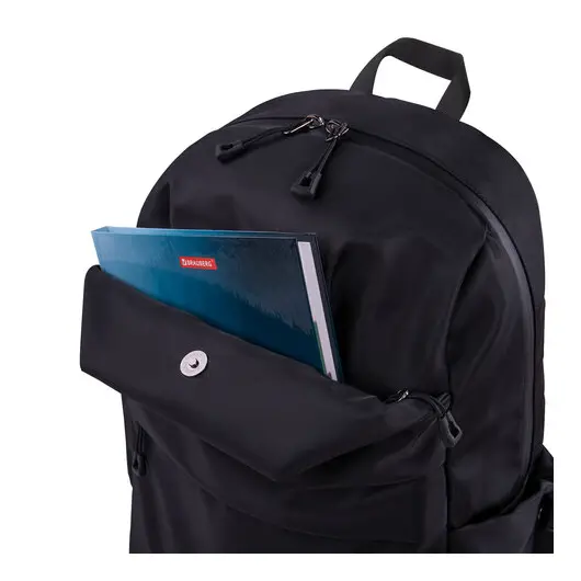 Рюкзак BRAUBERG INTENSE универсальный, с отделением для ноутбука, 2 отделения, черный, 43х31х13 см, 270800, фото 8