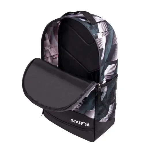 Рюкзак STAFF STRIKE универсальный, 3 кармана, черно-серый, 45х27х12 см, 270784, фото 10