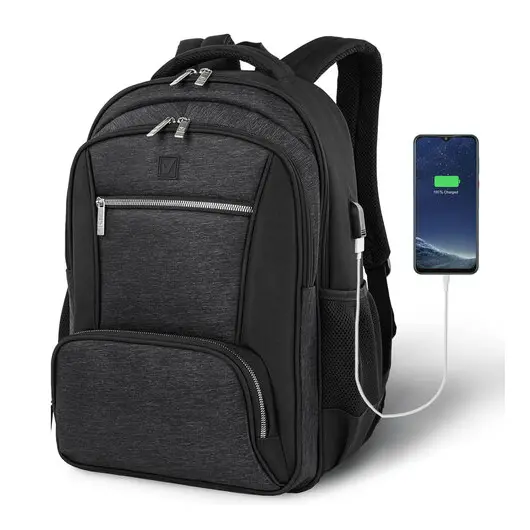 Рюкзак BRAUBERG URBAN универсальный, с отделением для ноутбука, серый/черный, 46х30х18 см, 270751, фото 1