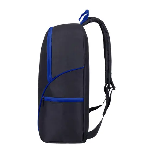 Рюкзак STAFF TRIP универсальный, 2 кармана, черный с синими деталями, 40x27x15,5 см, 270786, фото 9