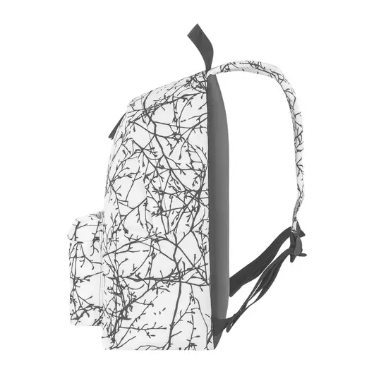 Рюкзак BRAUBERG универсальный, сити-формат, &quot;Twigs on white&quot;, 20 литров, 41х32х14 см, 270794, фото 3